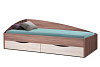 Кровать Фея-3 0.9 асимметричная (Ясень шимо темный/Ясень шимо светлый)
